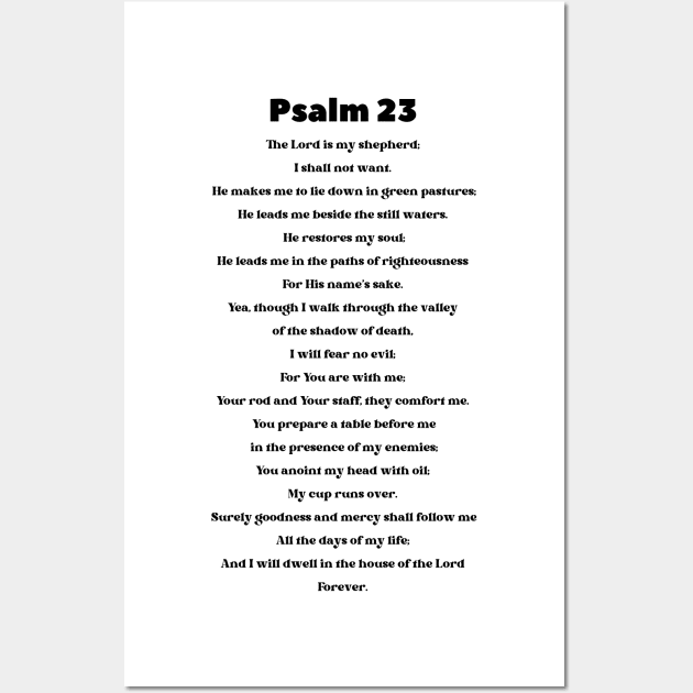 Psalm 23 Wall Art by Her Typography Designs